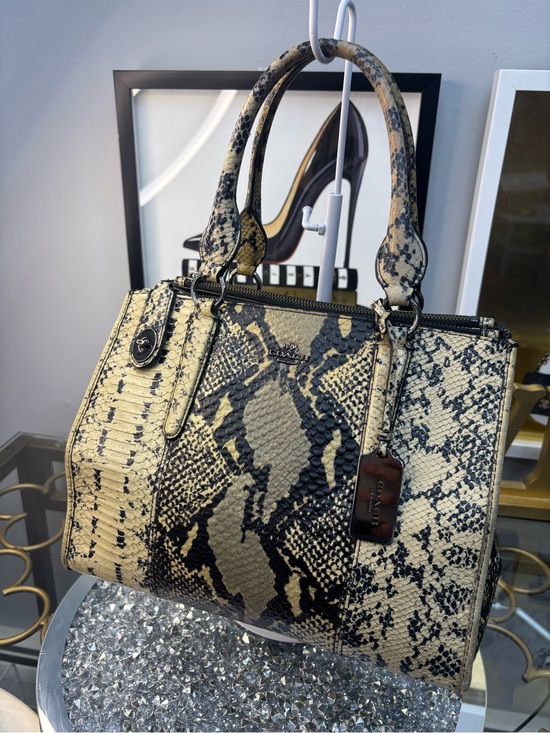 Coach Handbags - Coach 2015 Crosby Python embossed carryall EUC